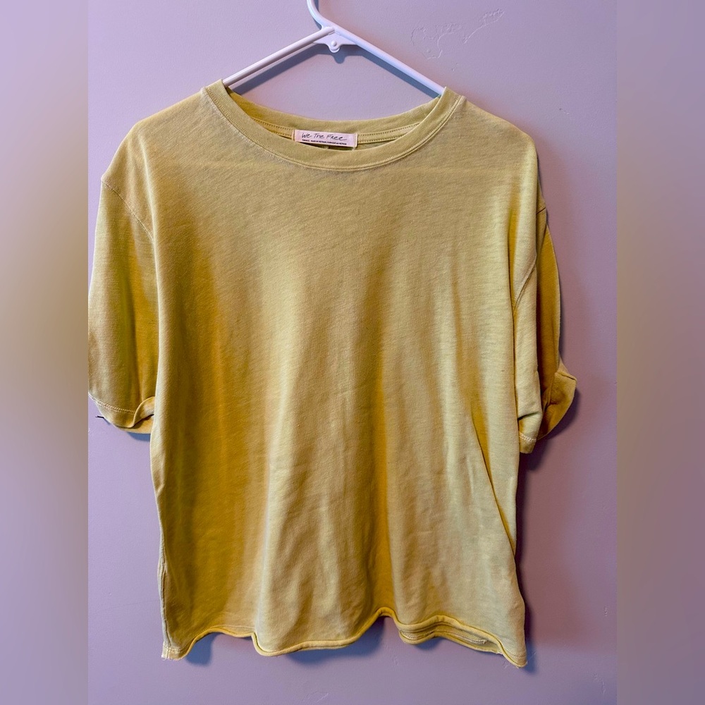 bright yellow Free People oversized tee